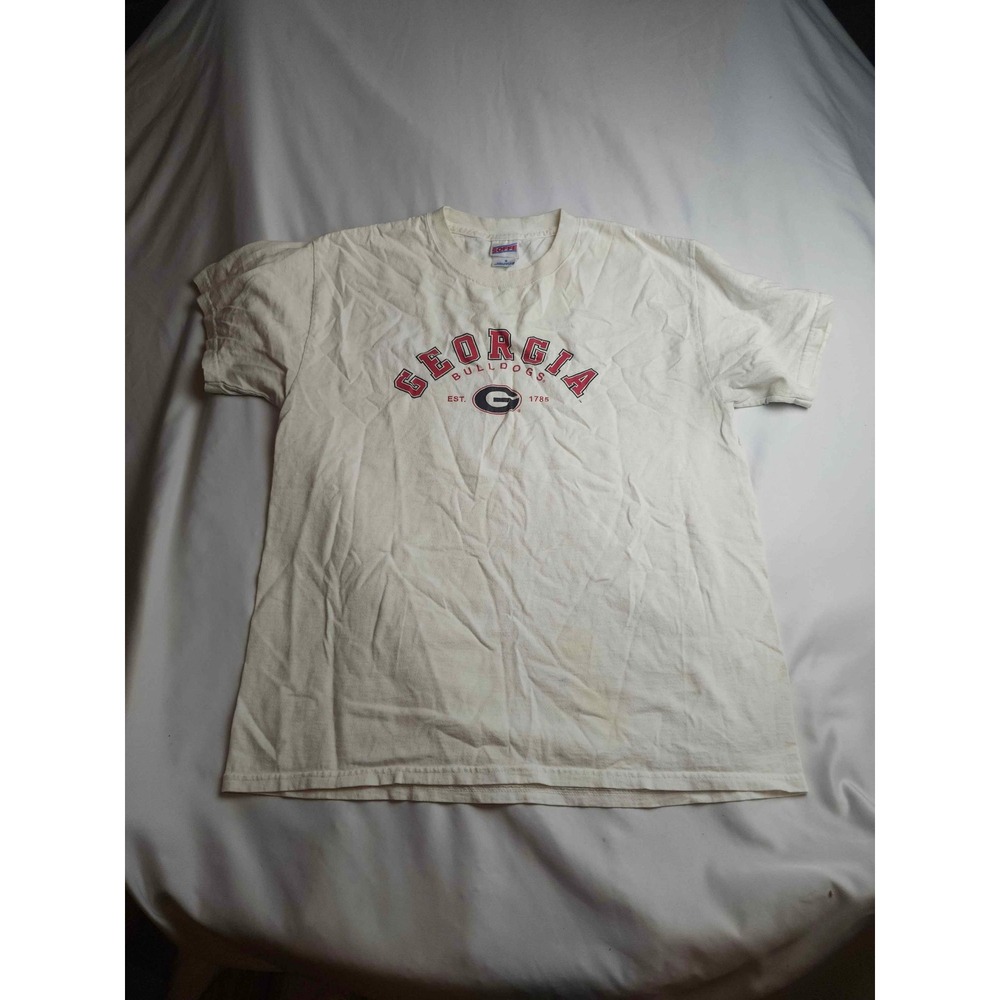 Soffe Georgia Bulldogs‎ T-Shirt Mens Medium White Graphic Tee NCAA College Sport